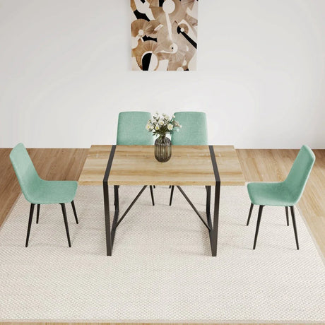Mid-Century Modern MDF 5-Piece Dining Table Chair Set - Omega Lifestyles