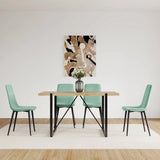 Mid-Century Modern MDF 5-Piece Dining Table Chair Set - Omega Lifestyles