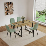 Mid-Century Modern MDF 5-Piece Dining Table Chair Set - Omega Lifestyles
