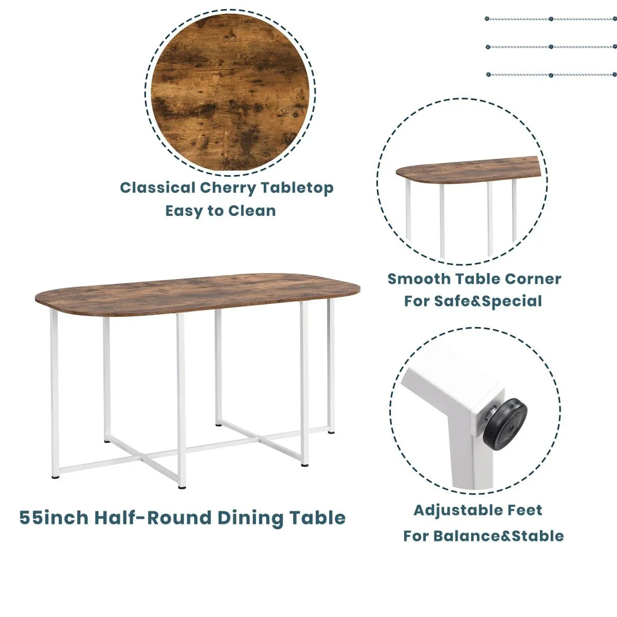 Modern 7-Piece Iron Frame Dining Table Set for 6 - Omega Lifestyles