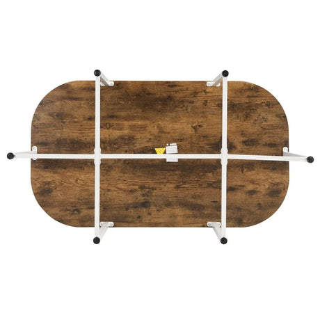 Modern 7-Piece Iron Frame Dining Table Set for 6 - Omega Lifestyles