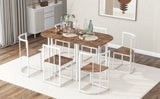 Modern 7-Piece Iron Frame Dining Table Set for 6 - Omega Lifestyles