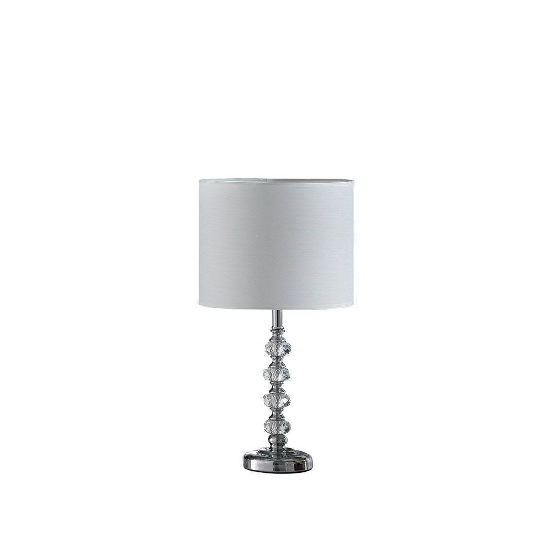 Modern Crystal Cut Orb Chrome Metal Table Lamp - Omega Lifestyles