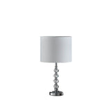 Modern Crystal Cut Orb Chrome Metal Table Lamp - Omega Lifestyles