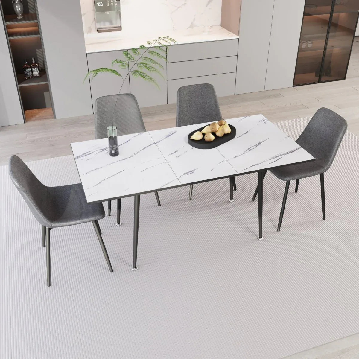 Modern Extendable MDF Dining Table And Chair Set - Omega Lifestyles
