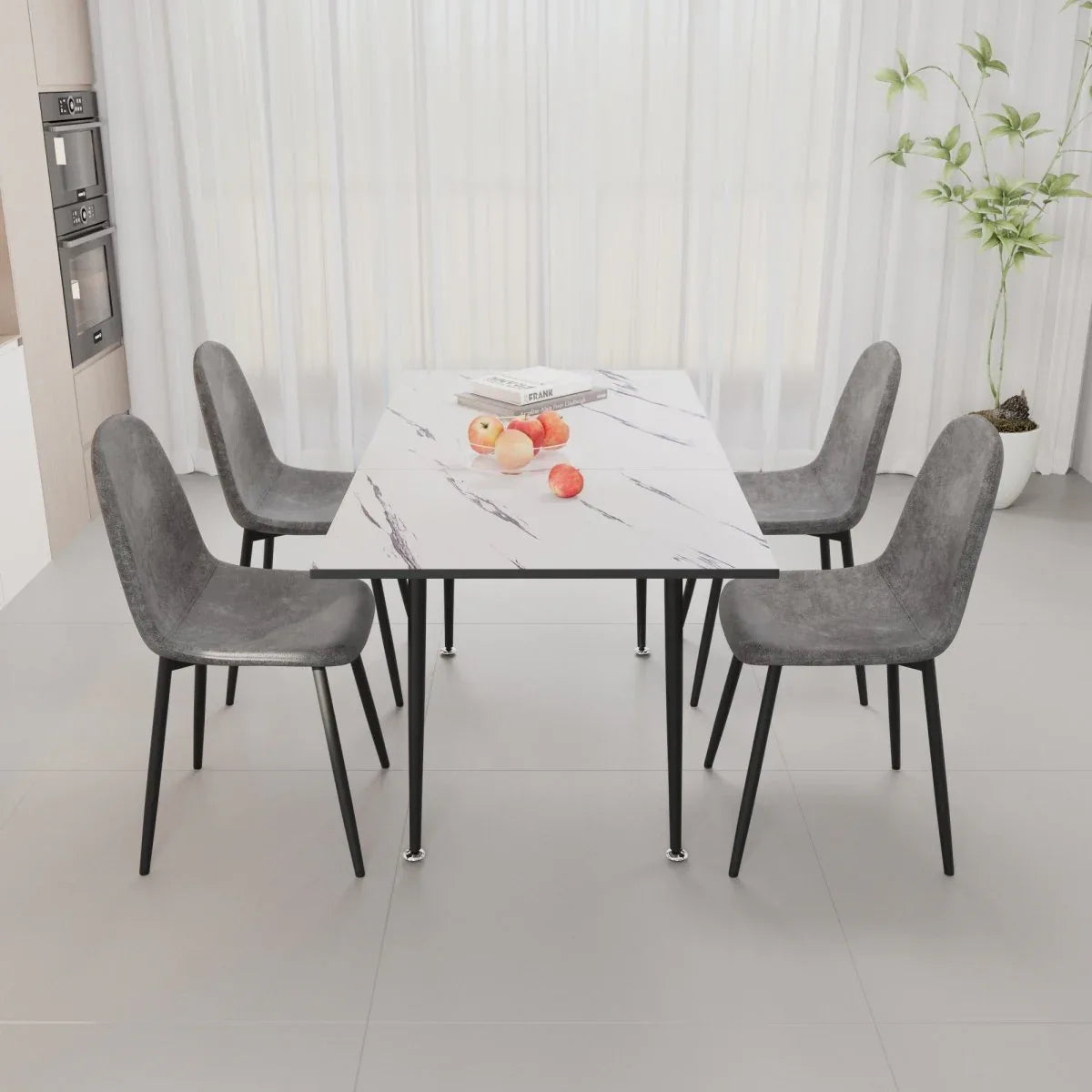 Modern Extendable MDF Dining Table And Chair Set - Omega Lifestyles