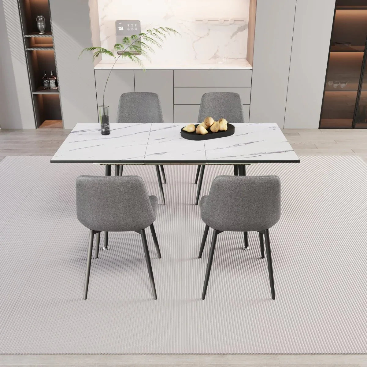 Modern Extendable MDF Dining Table And Chair Set - Omega Lifestyles