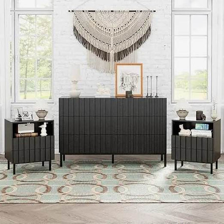 Modern Fluted Solid Wood Bedroom Furniture Set - Omega Lifestyles