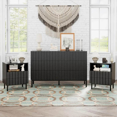 Modern Fluted Solid Wood Bedroom Furniture Set - Omega Lifestyles