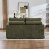 Modern Green Chenille Modular Sofa Bed With Metal Legs - Omega Lifestyles