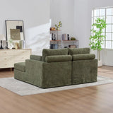 Modern Green Chenille Modular Sofa Bed With Metal Legs - Omega Lifestyles