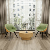 Modern Round Coffee Table And 2 PU Cushioned Dining Chairs Set - Omega Lifestyles