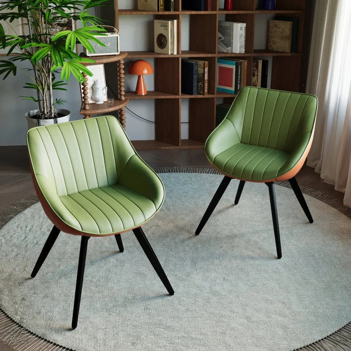 Modern Round Coffee Table And 2 PU Cushioned Dining Chairs Set - Omega Lifestyles