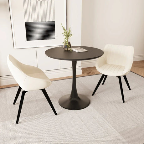 Modern Round Dining Table Set With 2 Cushioned Chairs - Omega Lifestyles