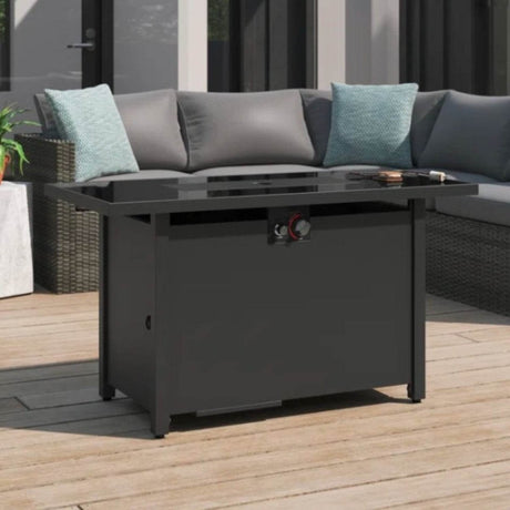 Modern Steel Outdoor Weather - Resistant Fire Pit Table - Veluna - Omega Lifestyles
