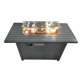 Modern Steel Propane Outdoor Fire Pit Table 25-Inch - Omega Lifestyles