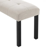 Modern Tufted Linen Upholstered Rubber Wood Bench - Omega Lifestyles
