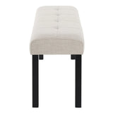 Modern Tufted Linen Upholstered Rubber Wood Bench - Omega Lifestyles