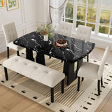 Modern Tufted Linen Upholstered Rubber Wood Bench - Omega Lifestyles