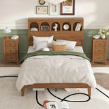 Modern Wooden Bed Frame With Arched Storage Headboard - Omega Lifestyles