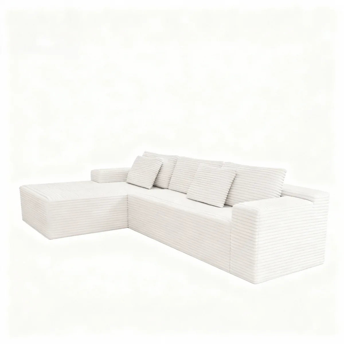 Modular 4-Seat Plush Corduroy Sectional Sofa - Omega Lifestyles