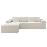 Modular 4-Seat Plush Corduroy Sectional Sofa - Omega Lifestyles