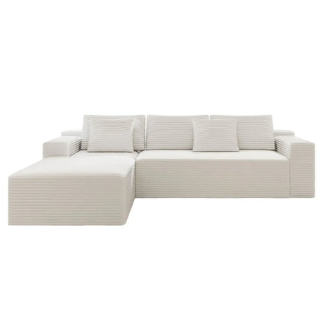 Modular 4-Seat Plush Corduroy Sectional Sofa - Omega Lifestyles