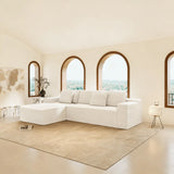 Modular 4-Seat Plush Corduroy Sectional Sofa - Omega Lifestyles