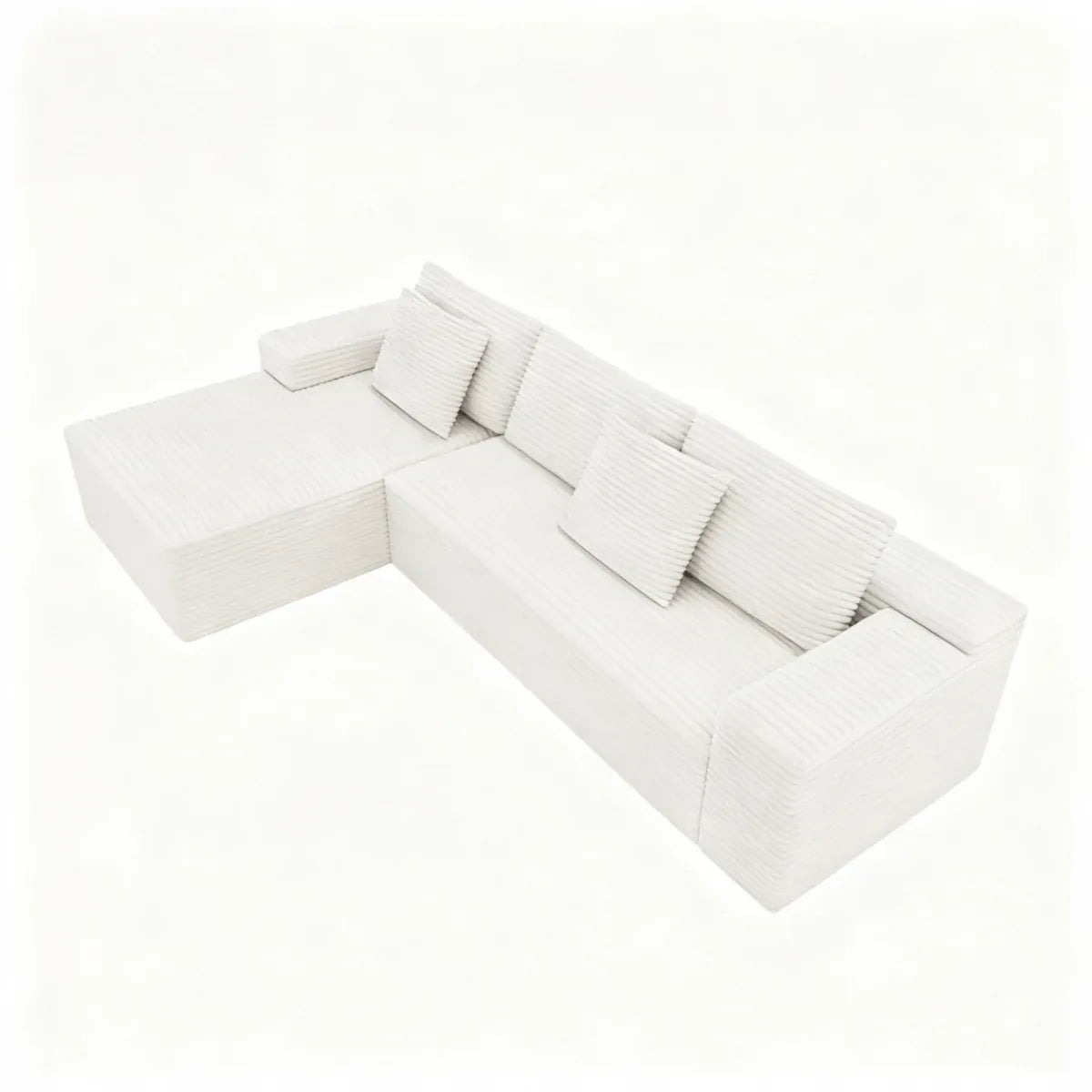 Modular 4-Seat Plush Corduroy Sectional Sofa - Omega Lifestyles