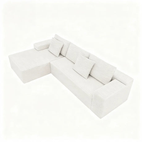 Modular 4-Seat Plush Corduroy Sectional Sofa - Omega Lifestyles