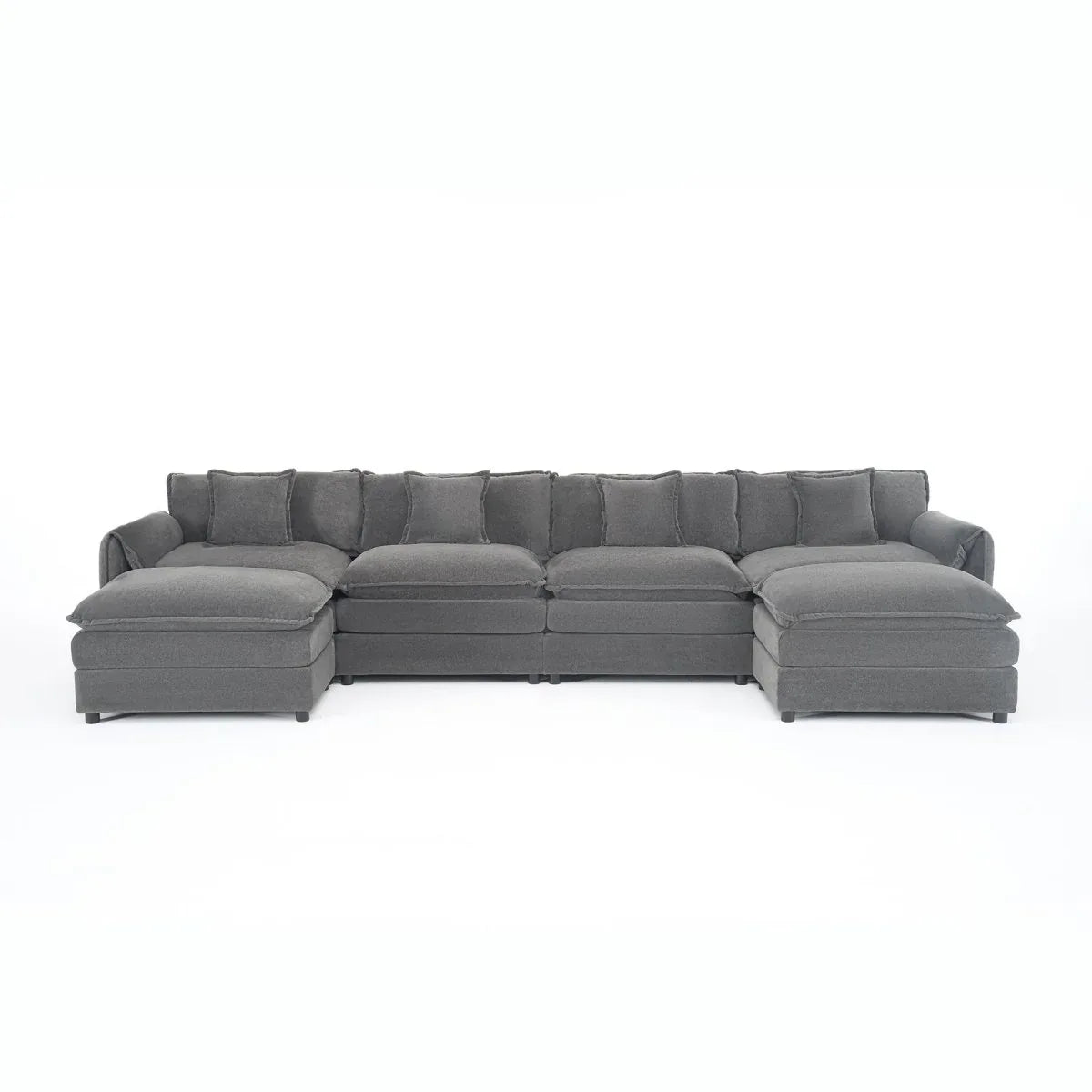 Modular Chenille Upholstered Deep Seat Sectional Sofa - Omega Lifestyles