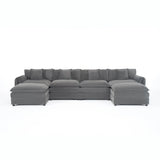 Modular Chenille Upholstered Deep Seat Sectional Sofa - Omega Lifestyles
