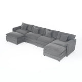 Modular Chenille Upholstered Deep Seat Sectional Sofa - Omega Lifestyles