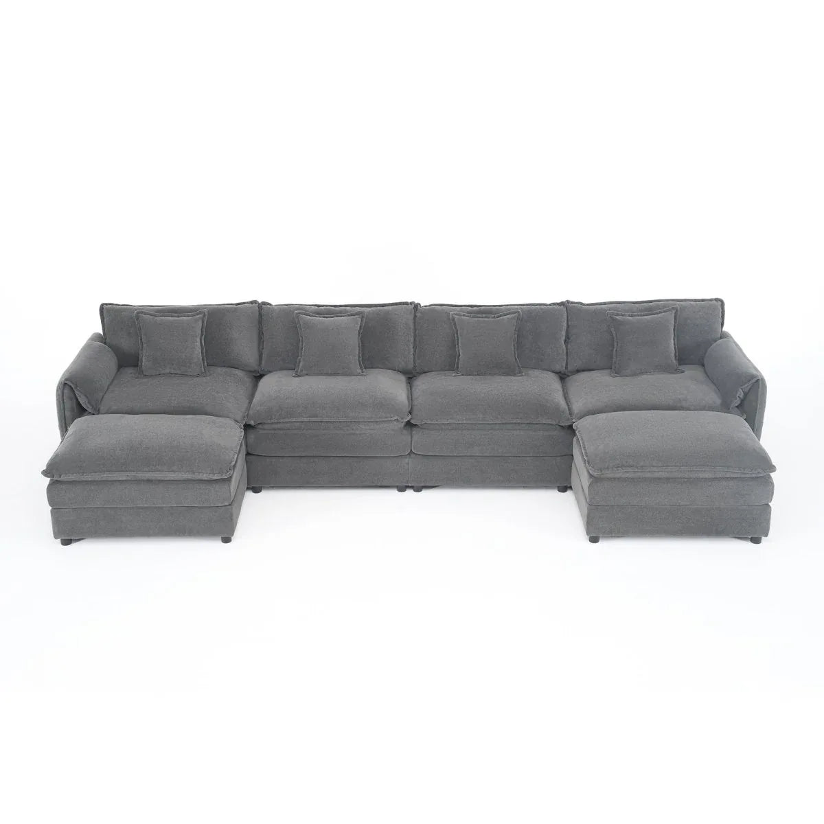 Modular Chenille Upholstered Deep Seat Sectional Sofa - Omega Lifestyles