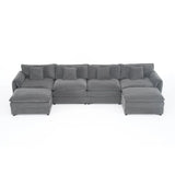 Modular Chenille Upholstered Deep Seat Sectional Sofa - Omega Lifestyles