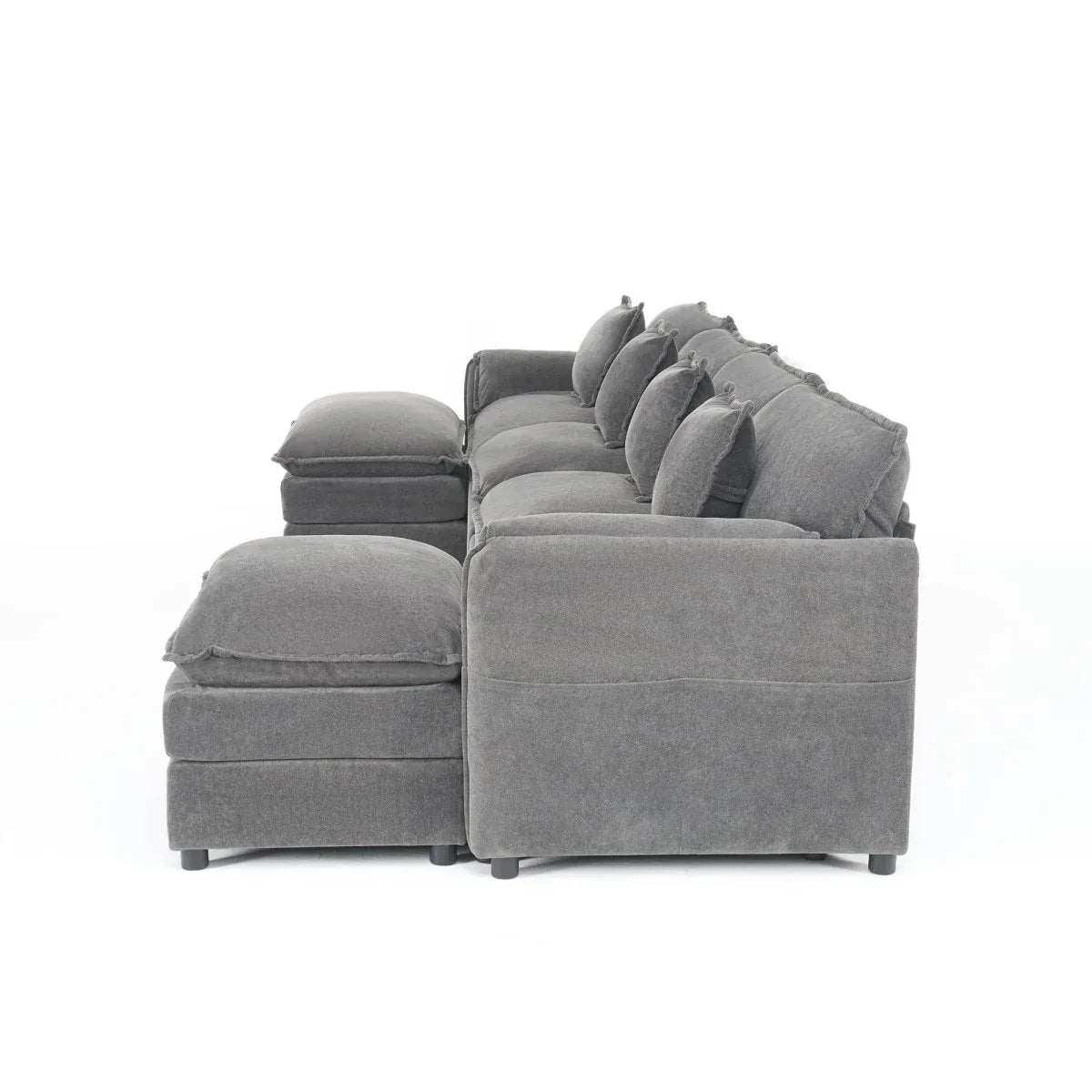 Modular Chenille Upholstered Deep Seat Sectional Sofa - Omega Lifestyles