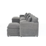 Modular Chenille Upholstered Deep Seat Sectional Sofa - Omega Lifestyles
