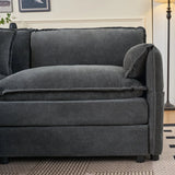 Modular Chenille Upholstered Deep Seat Sectional Sofa - Omega Lifestyles