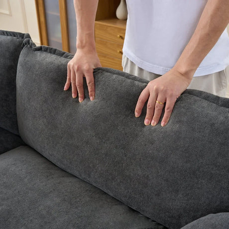 Modular Chenille Upholstered Deep Seat Sectional Sofa - Omega Lifestyles