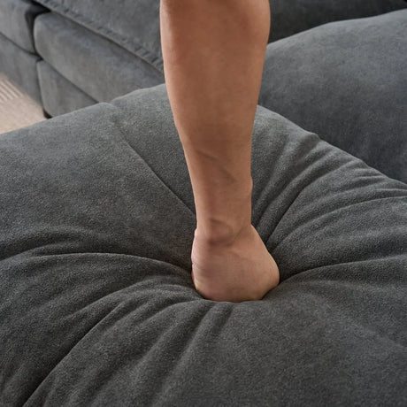 Modular Chenille Upholstered Deep Seat Sectional Sofa - Omega Lifestyles