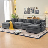 Modular Chenille Upholstered Deep Seat Sectional Sofa - Omega Lifestyles