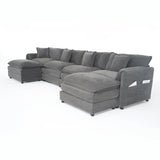 Modular Chenille Upholstered Deep Seat Sectional Sofa - Omega Lifestyles