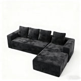 Modular Corduroy Memory Foam 3-Seat Soft Sectional Sofa - Omega Lifestyles