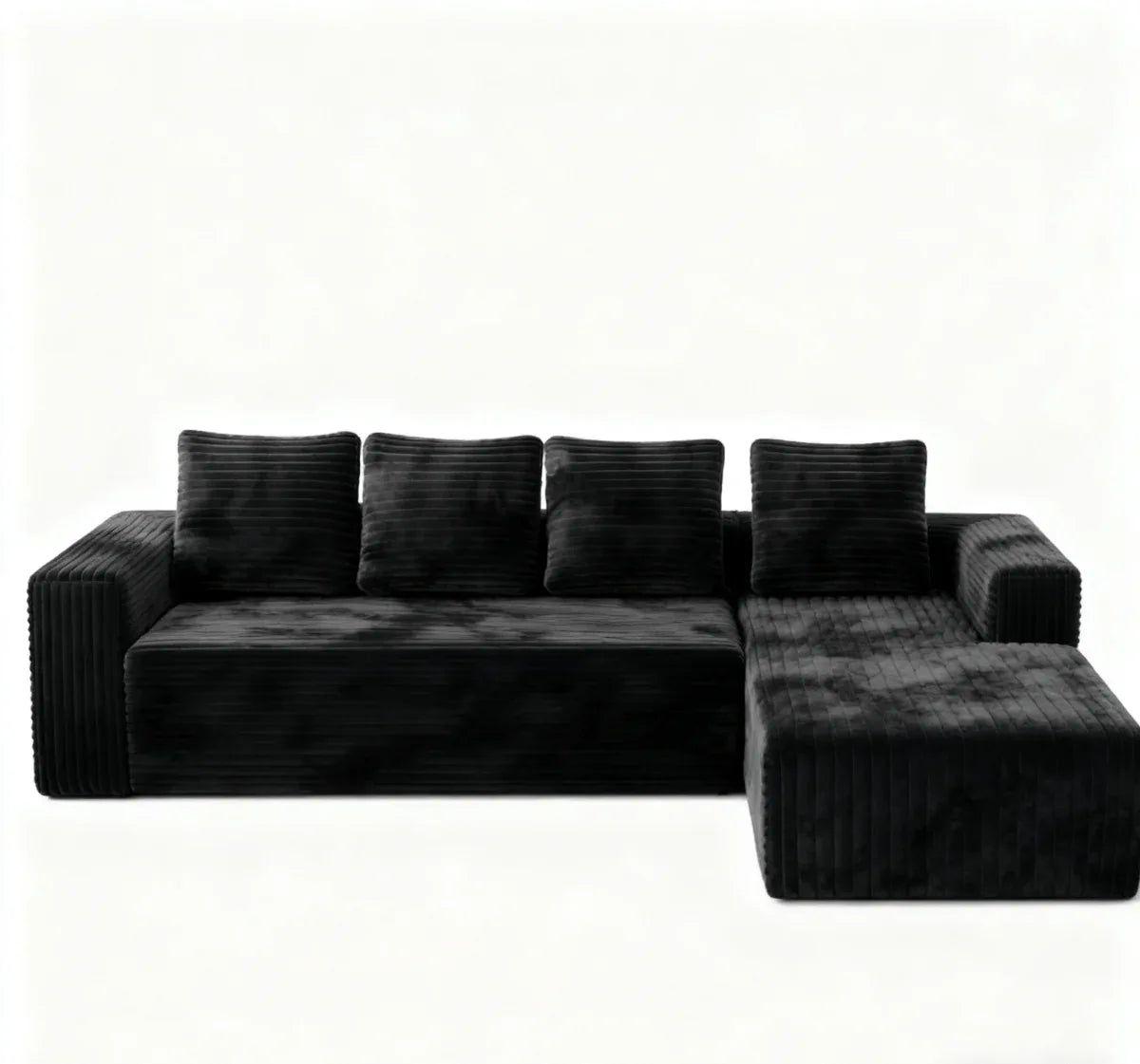 Modular Corduroy Memory Foam 3-Seat Soft Sectional Sofa - Omega Lifestyles
