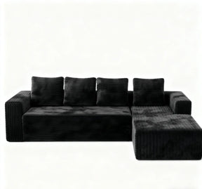 Modular Corduroy Memory Foam 3-Seat Soft Sectional Sofa - Omega Lifestyles