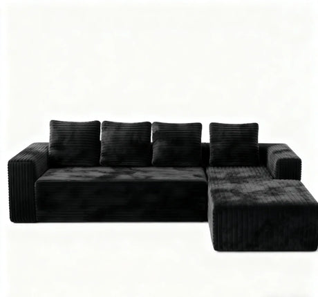Modular Corduroy Memory Foam 3-Seat Soft Sectional Sofa - Omega Lifestyles