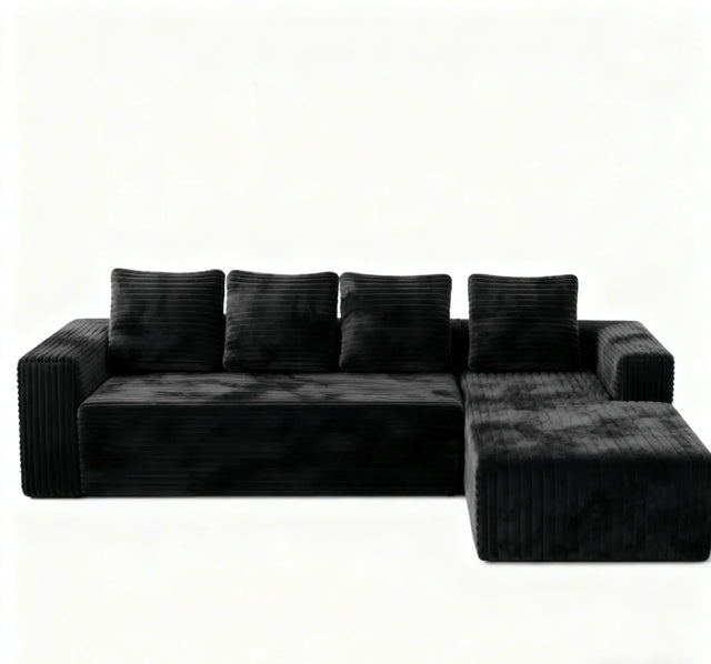 Modular Corduroy Memory Foam 3-Seat Soft Sectional Sofa - Omega Lifestyles
