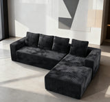 Modular Corduroy Memory Foam 3-Seat Soft Sectional Sofa - Omega Lifestyles