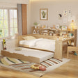 Multi-Functional Wooden Twin Bed With Trundle And Desk - Sleep Galleria
