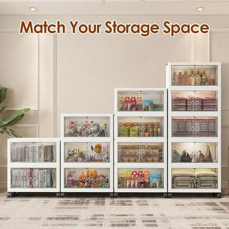 Multi-Layer Folding Closet Organizer with Wheels - Omega Lifestyles